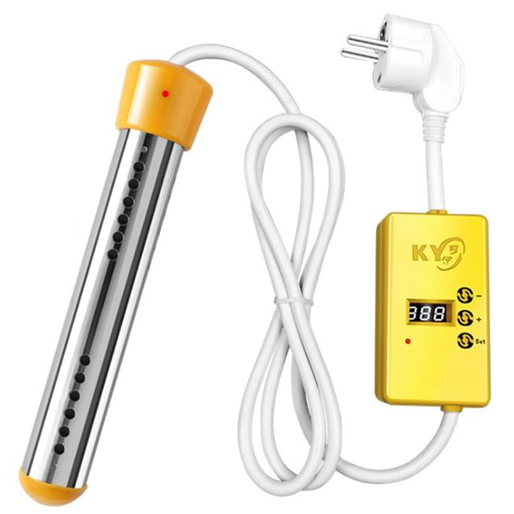 2500W Electric Heater Boiler Water Heating Elements Portable Immersion Suspension Bathroom Swimming Pool EU Plug Yellow