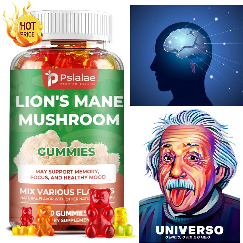 Lion's Mane Mushroom Supplement for Brain Nervous System Health and Memory Supplements Immunity Sleep Energy Mood Support