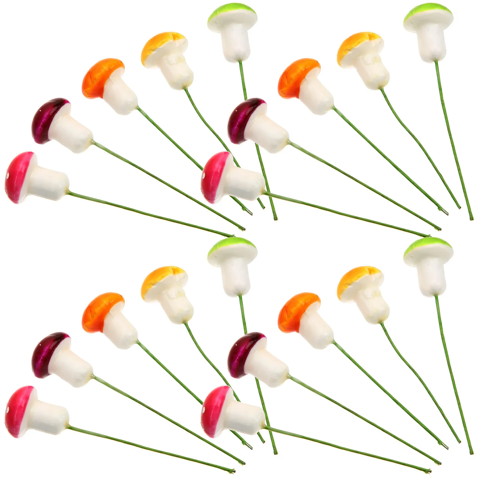 20Pcs Foam Mushroom Decor Mini Realistic Garden Ornament for Micro Landscape Bonsai Terrarium Cake Table Bookshelf Outdoor