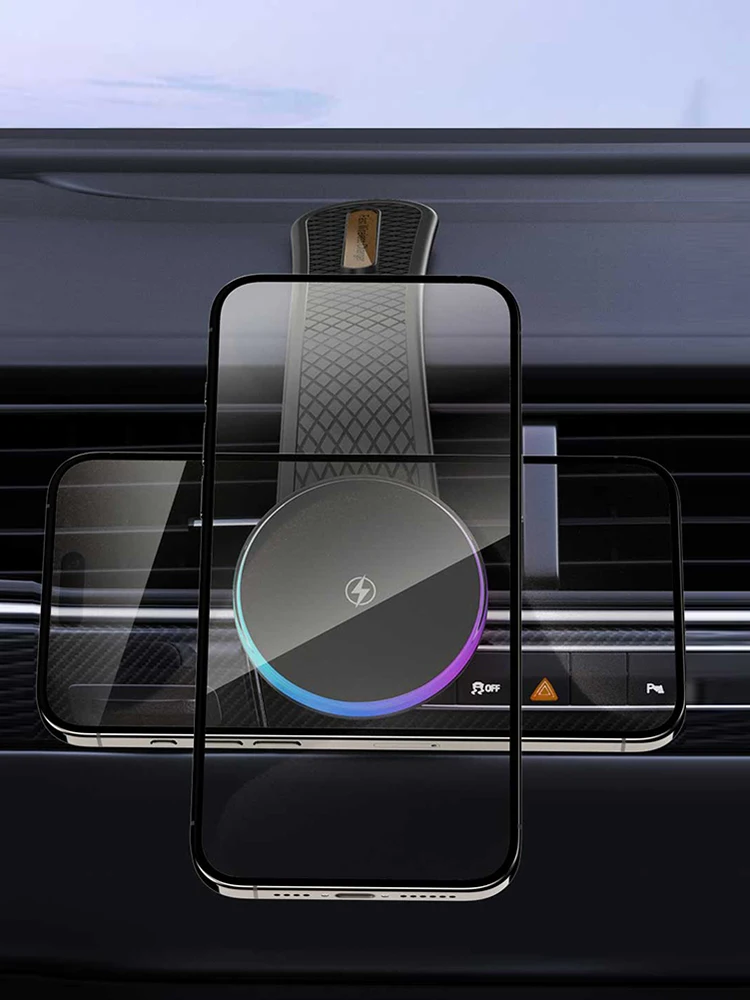 자석 차량 무선 충전기 폰 스탠드 차량용 폰 홀더 마운트 15W 고속 충전 스마트폰 스탠드 접이식 아이폰 15 14 13용