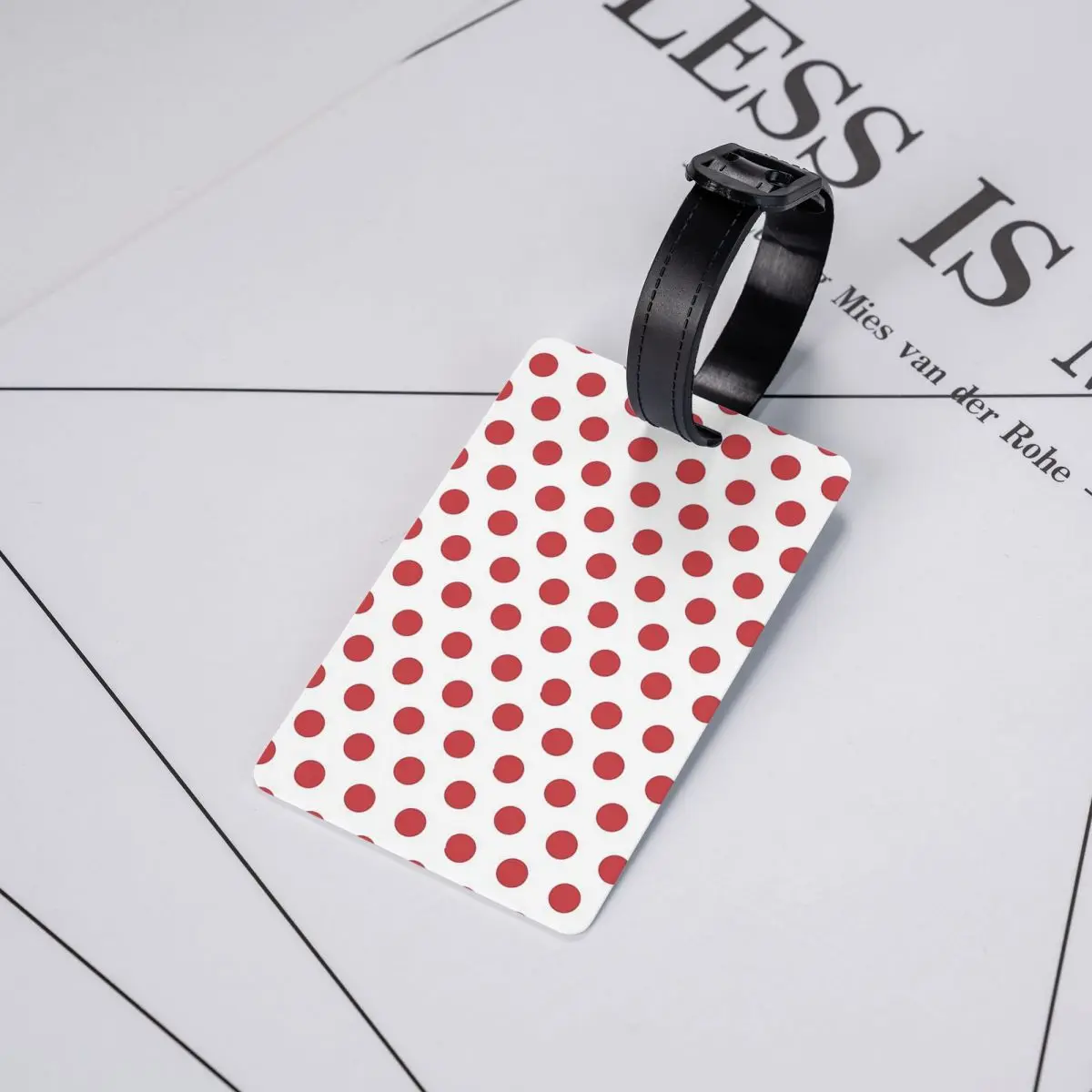 Red Polka Dot On White Luggage Tags Suitcase Accessories Travel Baggage Boarding Tag Label Holder ID Name Address