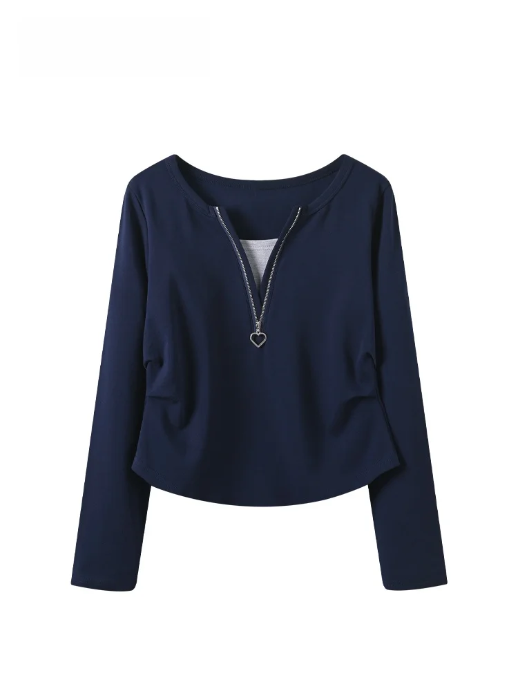 

plus Size Long Sve T-irt Women's Casual Versatile Spring New Sle Fat Sister's Match All Cotton Polyester Elastic Fiber