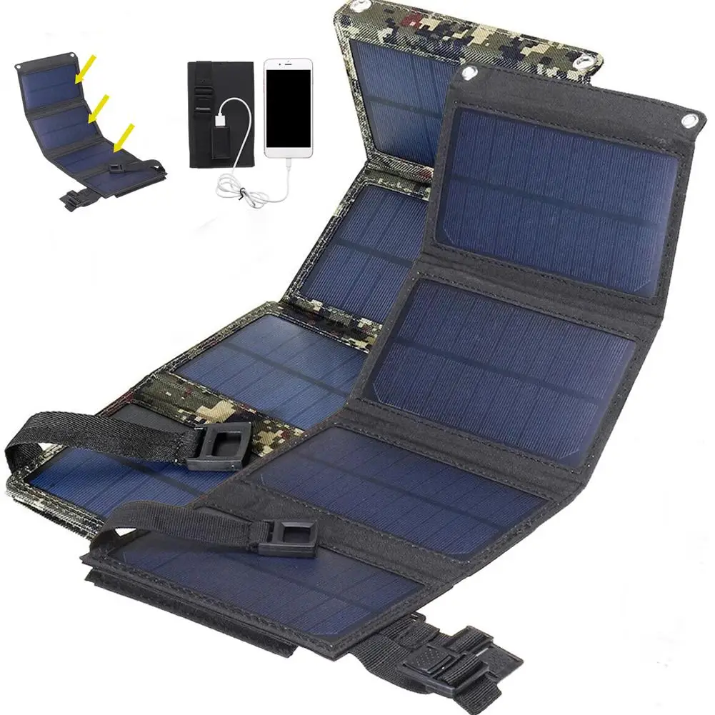 

20w 5v Waterproof Solar Panel Usb Output Mobile Phone Computer Fast Charging Usb Battery Suitable For Camping And Hiking X8x7