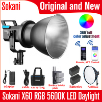 Sokani X60 RGB 5600K LED Daylight Outdoor Photography Lighting COB Light Continuous Light Video Light for Studio Video Recording