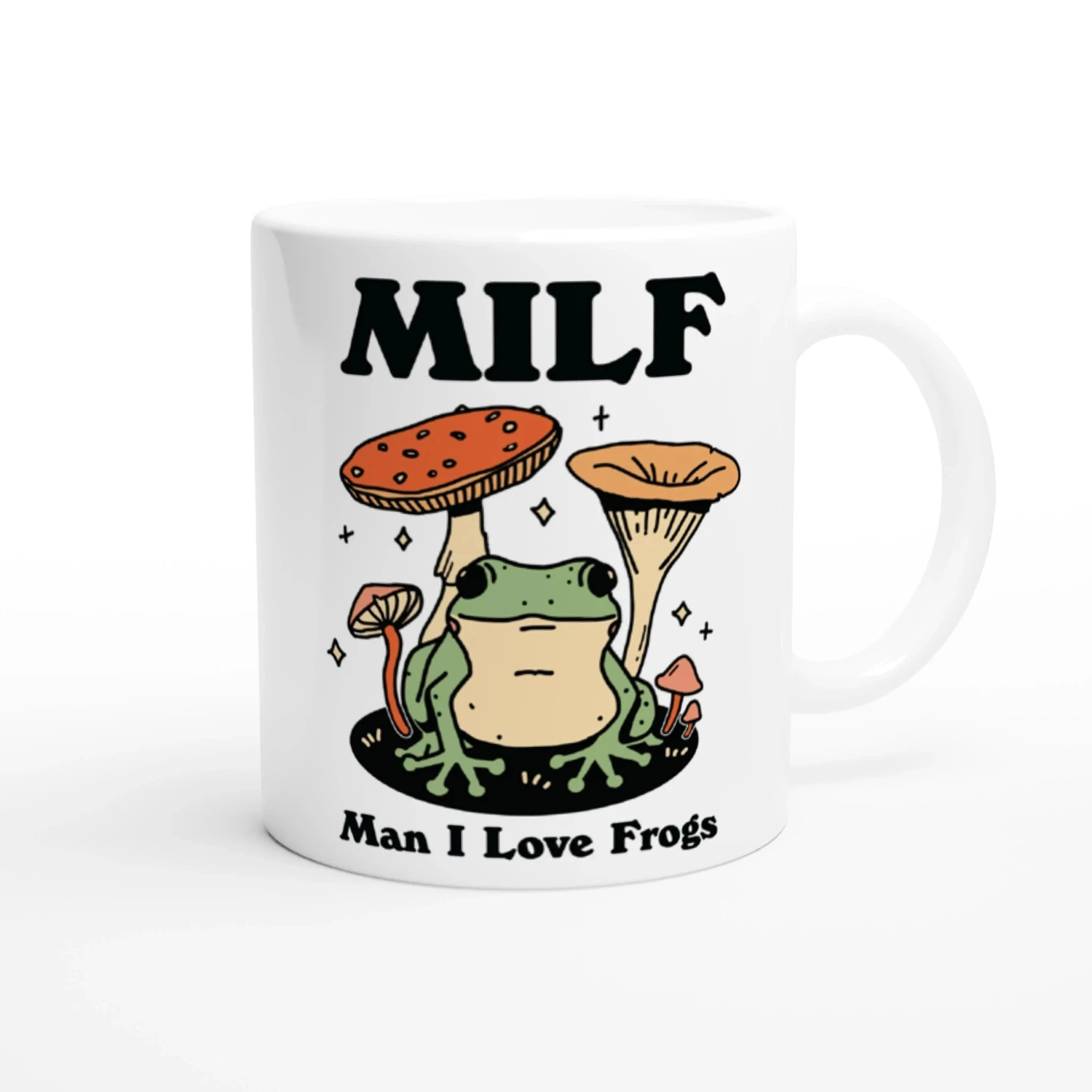 Cute Frog Ceramic Coffee Mug - Adorable Cottagecore Mushroom Cup for Frog Lover - Unique Gift Idea for Girlfriend, Wife or MILF 