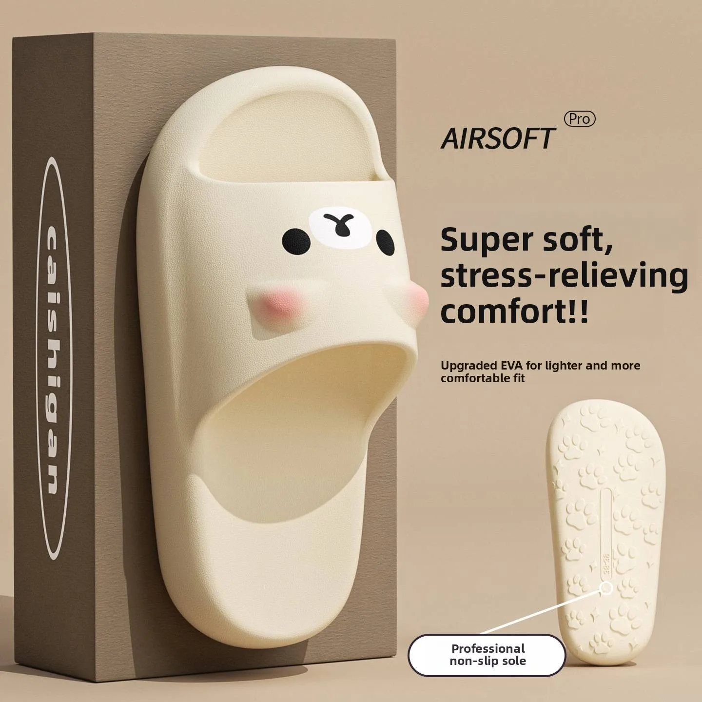 Women's Slippers 2026 New Home Bathroom Anti-slip Deodorant EVA Student Dormitory Cartoon Cute Silent Cool Drag Sandals