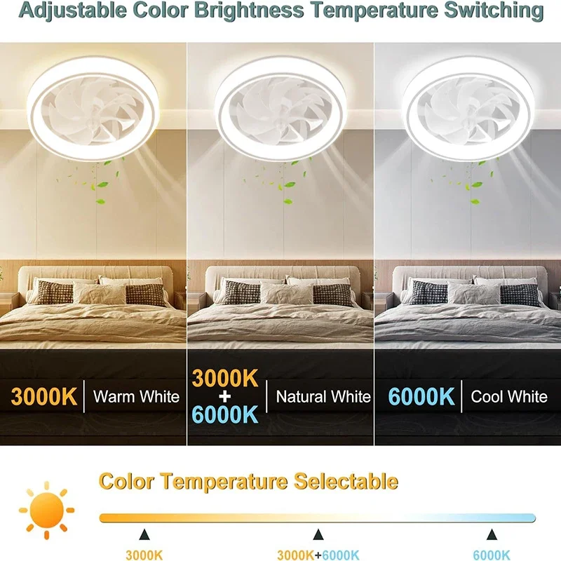 Modern Fan Ceiling Light Remote Control Light For Adjustable wind Speed Bedroom Dining Room Study Living Room Home Decor Lights