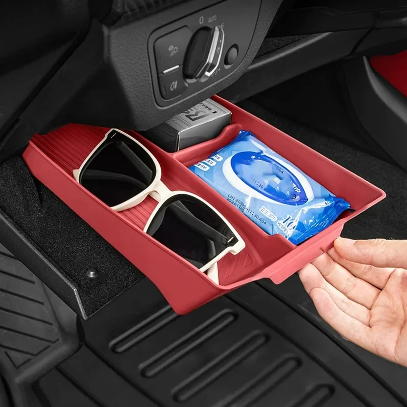 For Audi Q5 FY Q5 Sportback 2018 2019 2020 2021 2022 2023 Silicone Driver Side Storage Box Drawer Car Interior Organizer 3