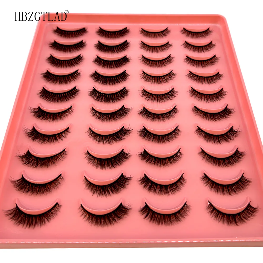 New 20pairs mix False Eyelashes Soft 3D faux Mink Eyelashes Short Curled Natural Eyelashes Hand-made Delicate Lashes