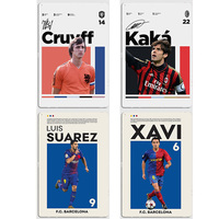 Johan Cruyff Kaka Leite Luis Suarez Xavi Football Player Retro Metal Sign Poster Bar Bedroom Pub Wall Home Decor Room Decoration