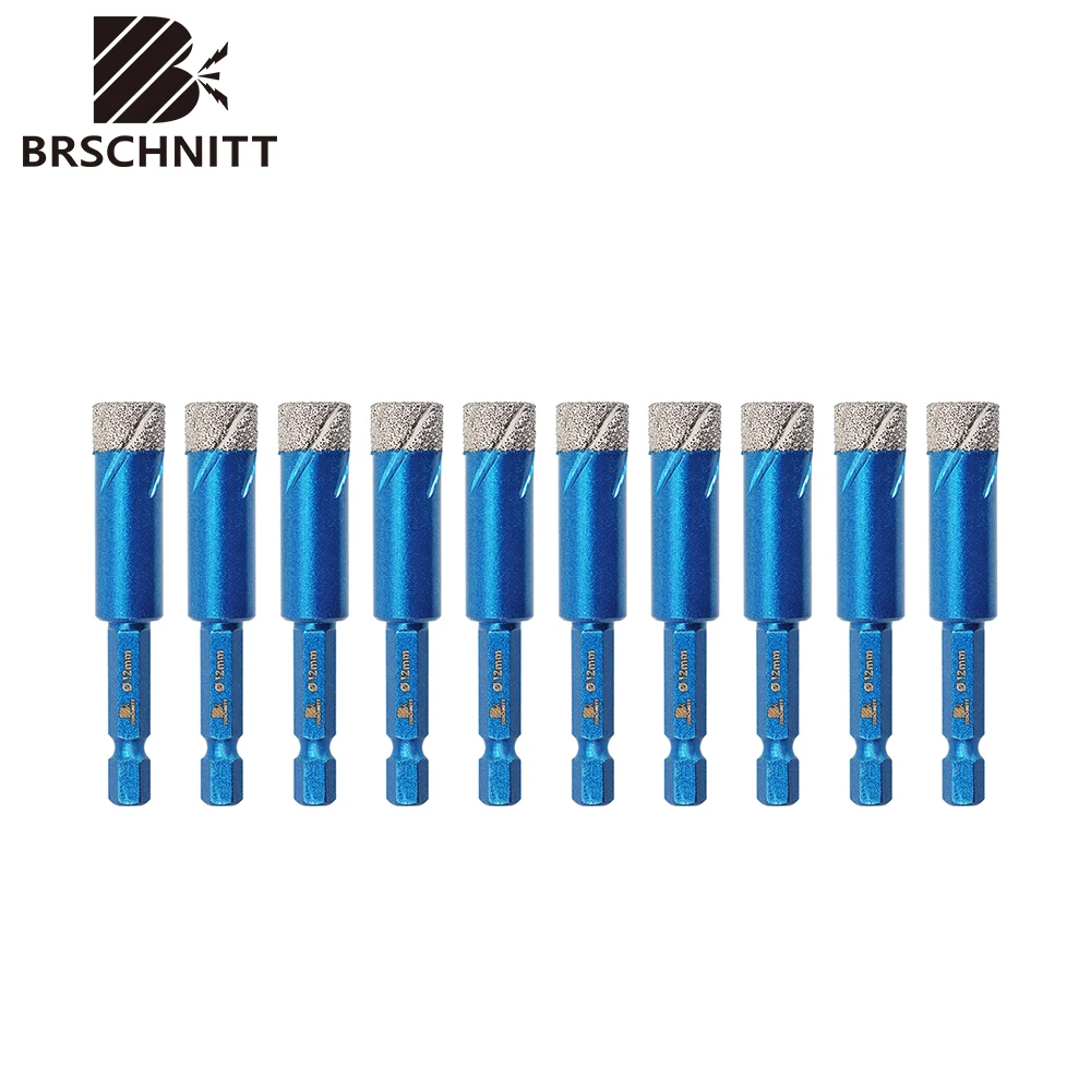 Dia 6/8/10/12mm Diamond Drilling Bit Quick-Fit Shank for Tile Granite Ceramic Marble Core Bits Hole Drill Dry Drilling Saw