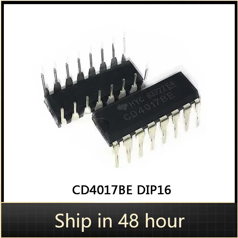 

10Pcs 100% New Original In-line CD4017BE chip 4000 series CMOS logic device DIP16 IC Chip In Stock