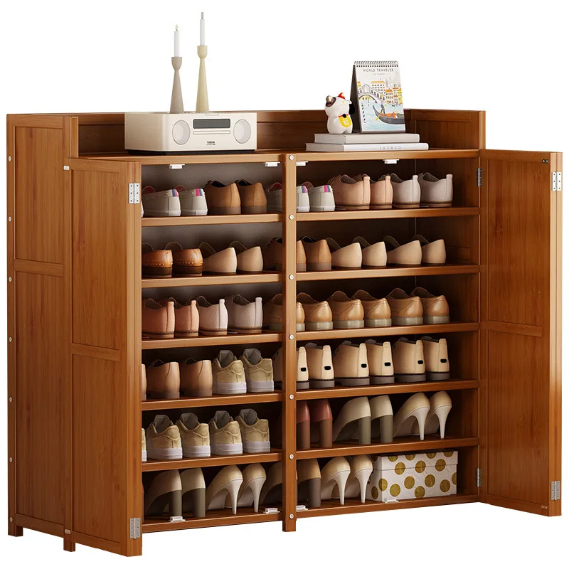 

Household door rack shoe cabinet storage large capacity e****mical multi-layer dust shoe rack rental house