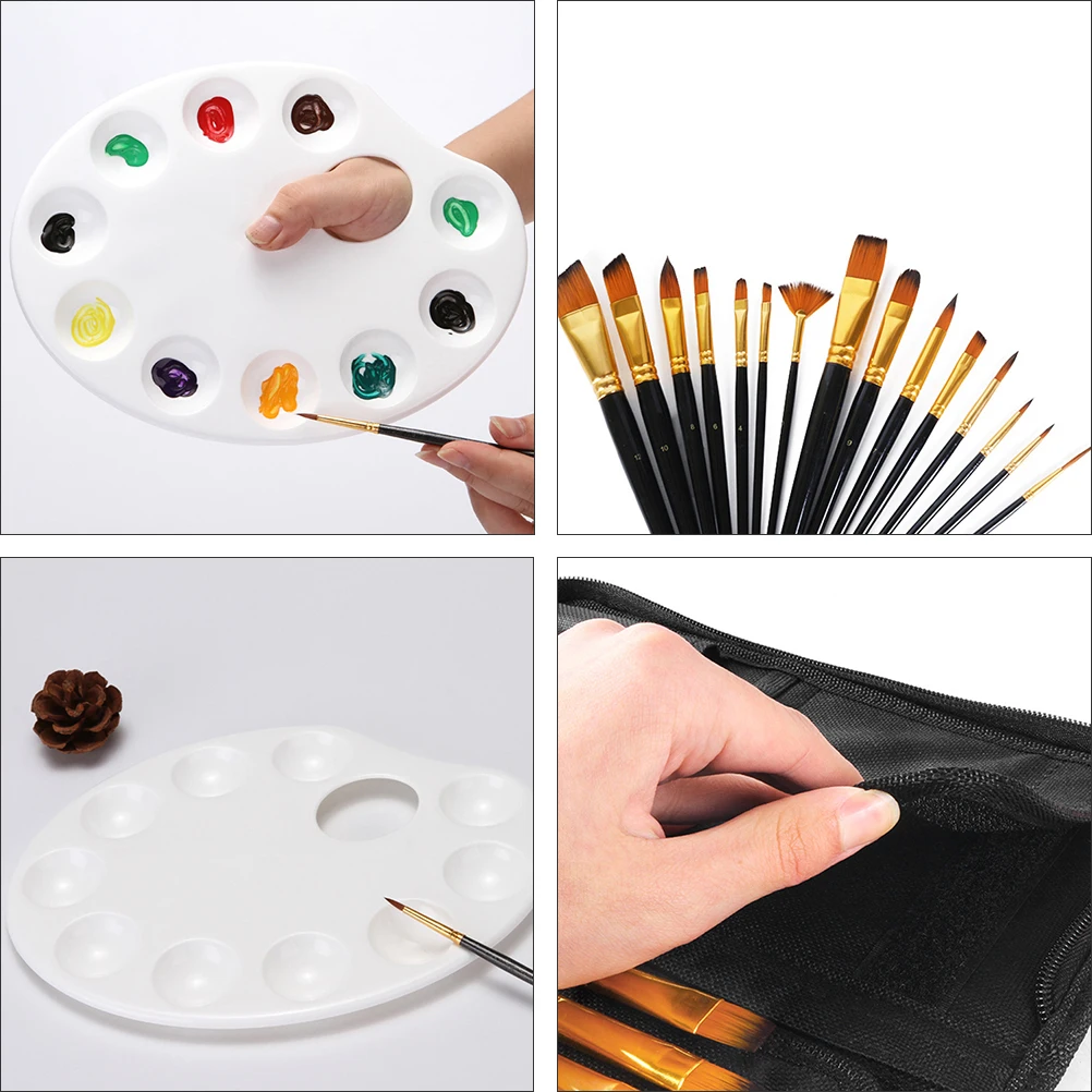 

Nylon Hair Set Durable Bristles Sturdy H les Portable Art Painting Kit Watercolor Oil Nylon Hair Brushes Brushes