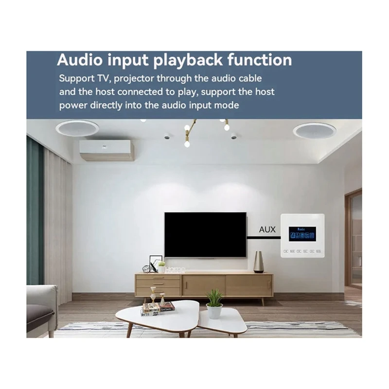 86 Bluetooth Mini Home Background Music System Is Compatible With Wall Mounted Amplifier Touch Key For FM TF Black Easy To Use