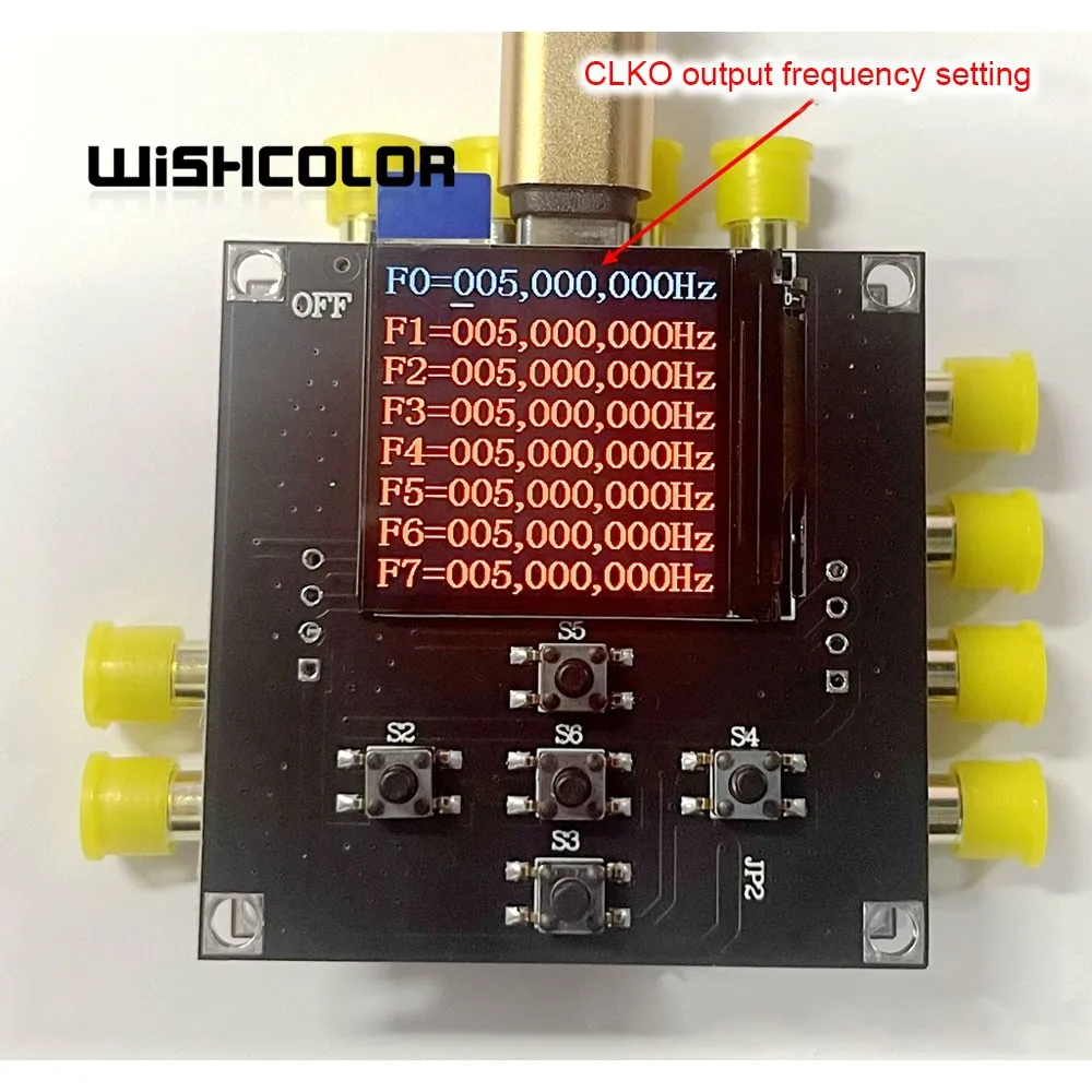 

WYDZ-5351B Clock Generator Module Si531B Core Board + STM32 Main Control Board Signal Generator Module 8-CHannel Clock Source