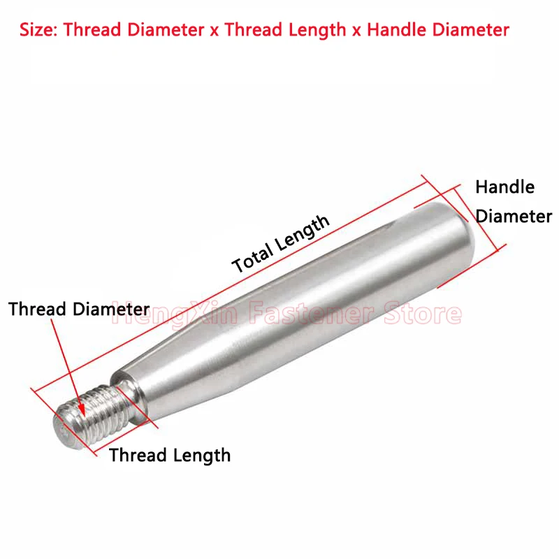 Machine Tool Manual Operating Lever 304 Stainless Steel Fixed Straight Handle M5-M16 for CNC Turning Control Industrial Hardware