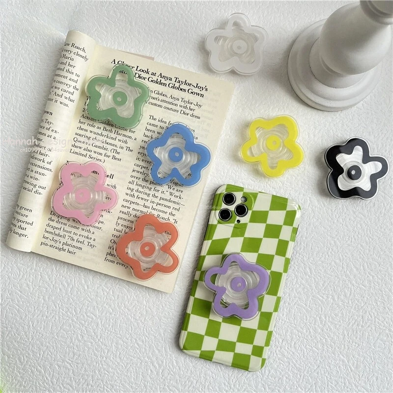 

Portable Solid Color Flower Transparent Phone Bracket Back Sticker Mobile Phone Ring Stand Lazy Phone Holder