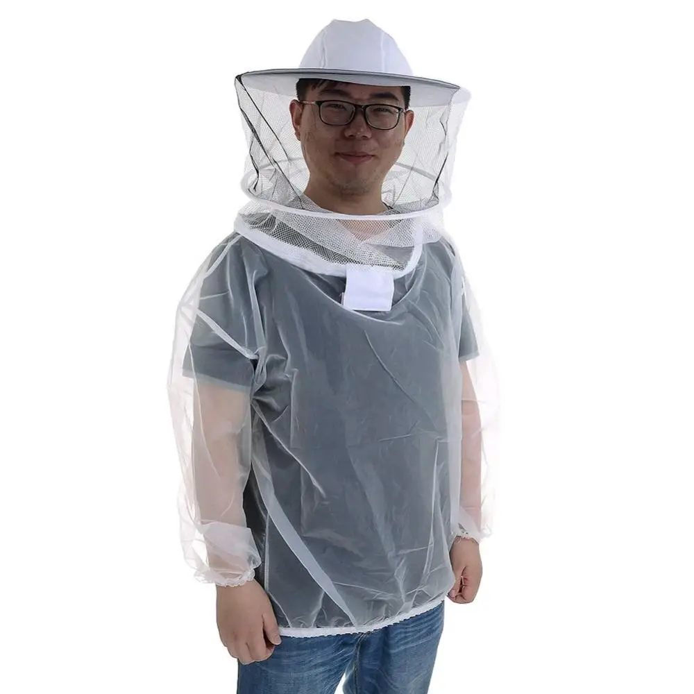 Hat Mesh Smock Beekeepers Beekeeping Anti-Bee Half Body Protective Clothes Transparent Breathable Anti Bite Beekeeping Top