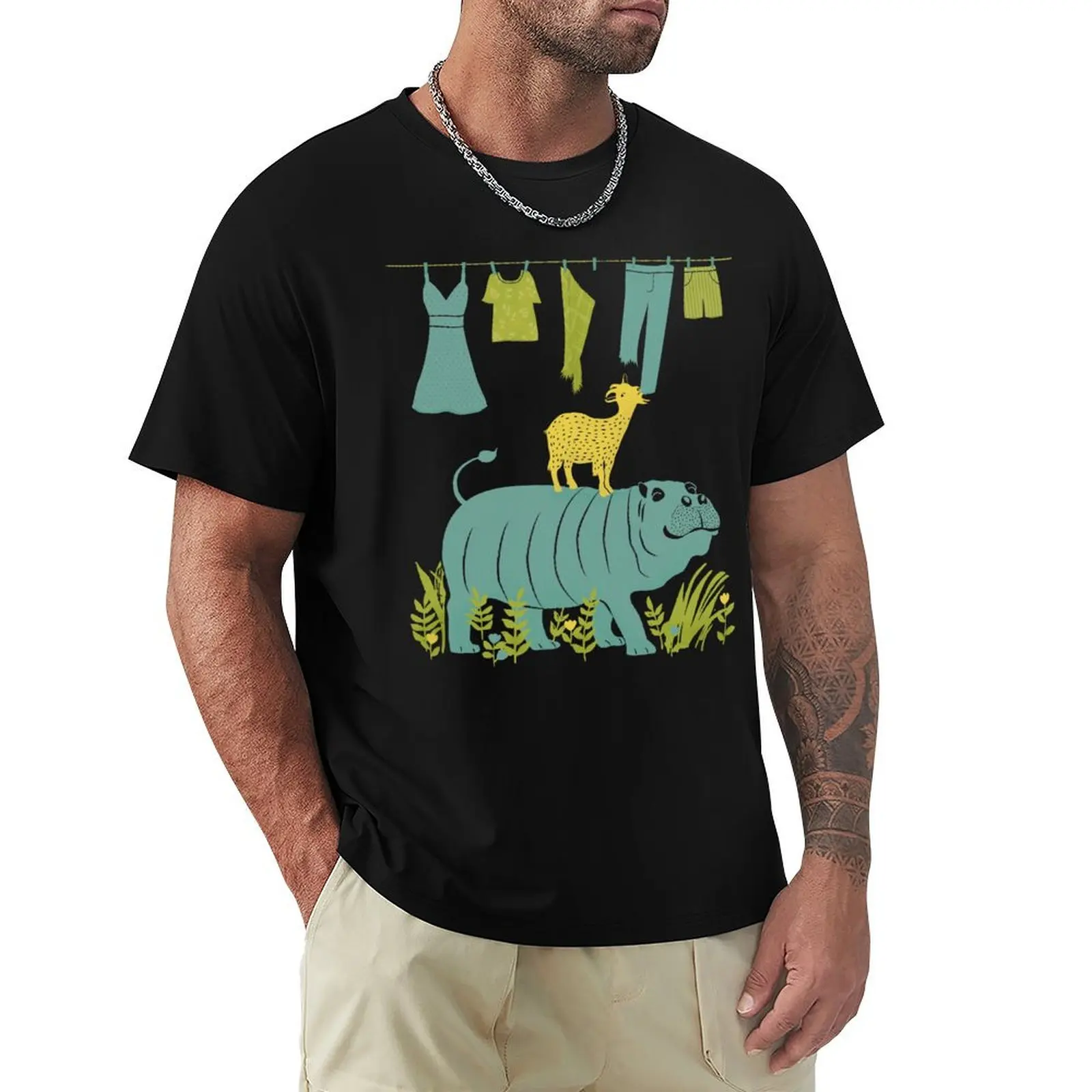 

Humphrey the Hippo and the Cameroon Mountain Goat T-Shirt Casual Work Wear T-Shirt