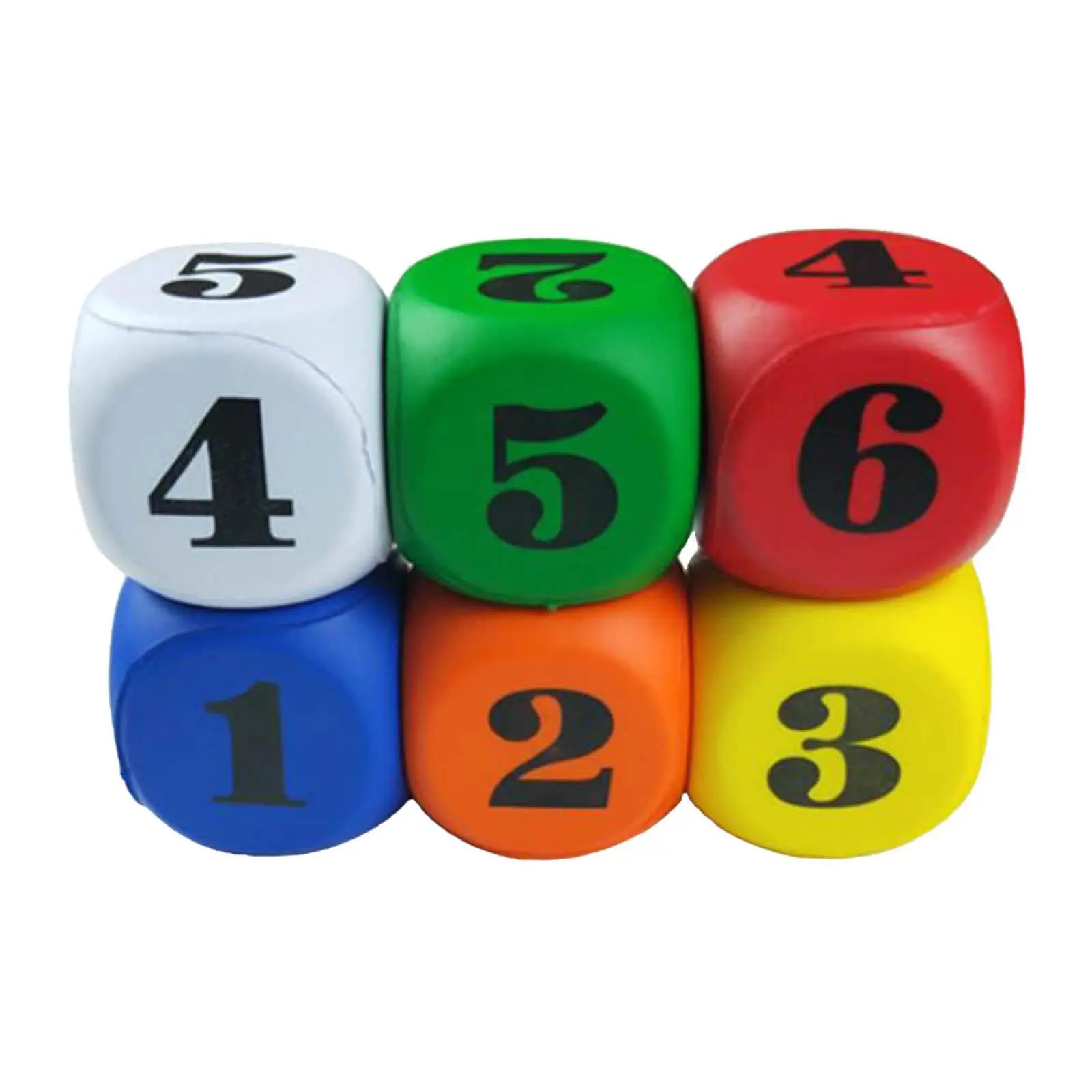 6 Pieces Foam Playing Dice 6 Sided Foam Dice Early Math Skills Playing Game Dice for Math Teaching Math Games Party Favors