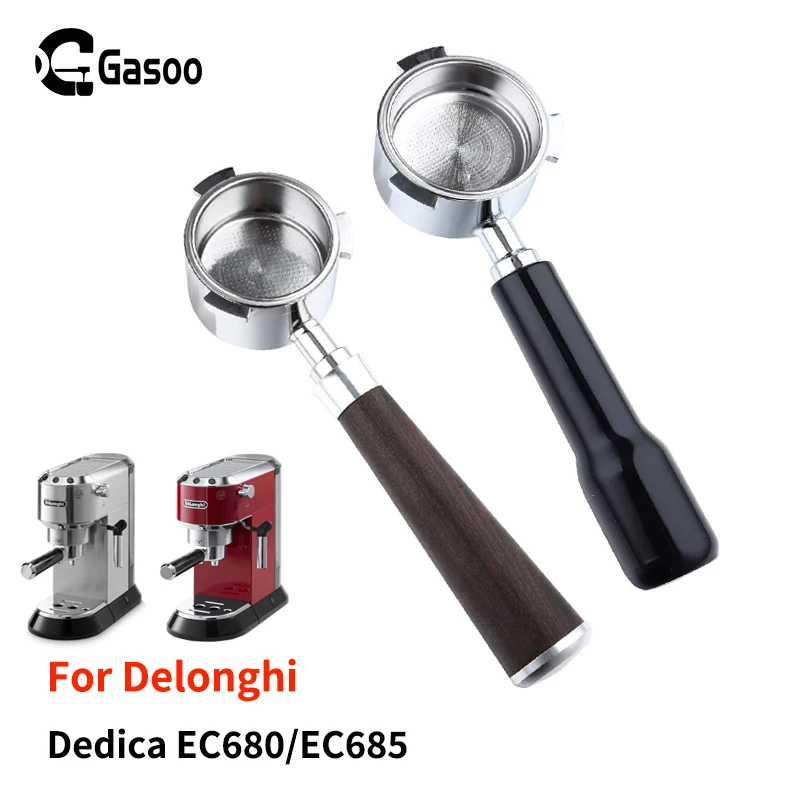 51mm Coffee Bottomless Portafilter Espresso Filter Holder with 2 Cups Basket for Delonghi Dedica EC680 EC685 Espresso Machine