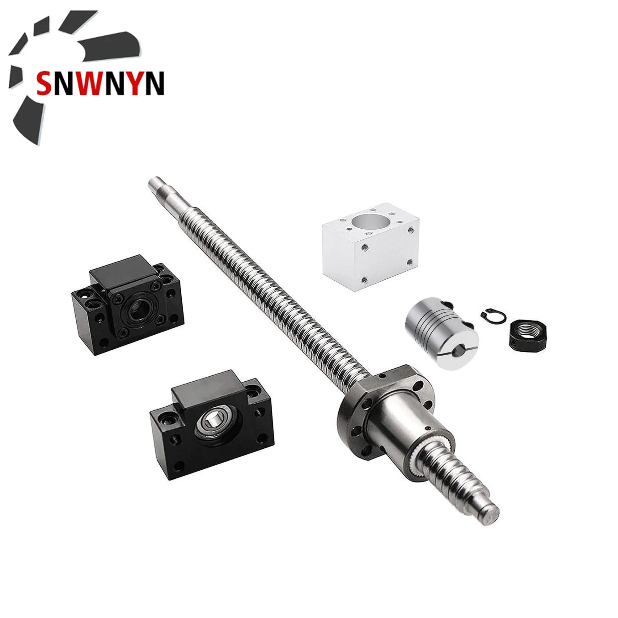 SFU1204 Set: RM1204 Rolled Ball Screw C7 With End Machined+1204 Ball Nut + Nut Housing+BK/BF10 End Support+Coupler For CNC Parts