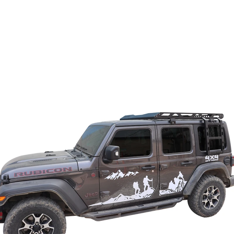 Suitable for Jeep Wrangler JL/JL luggage rack stainless steel platform  frame roof travel  thickening modification