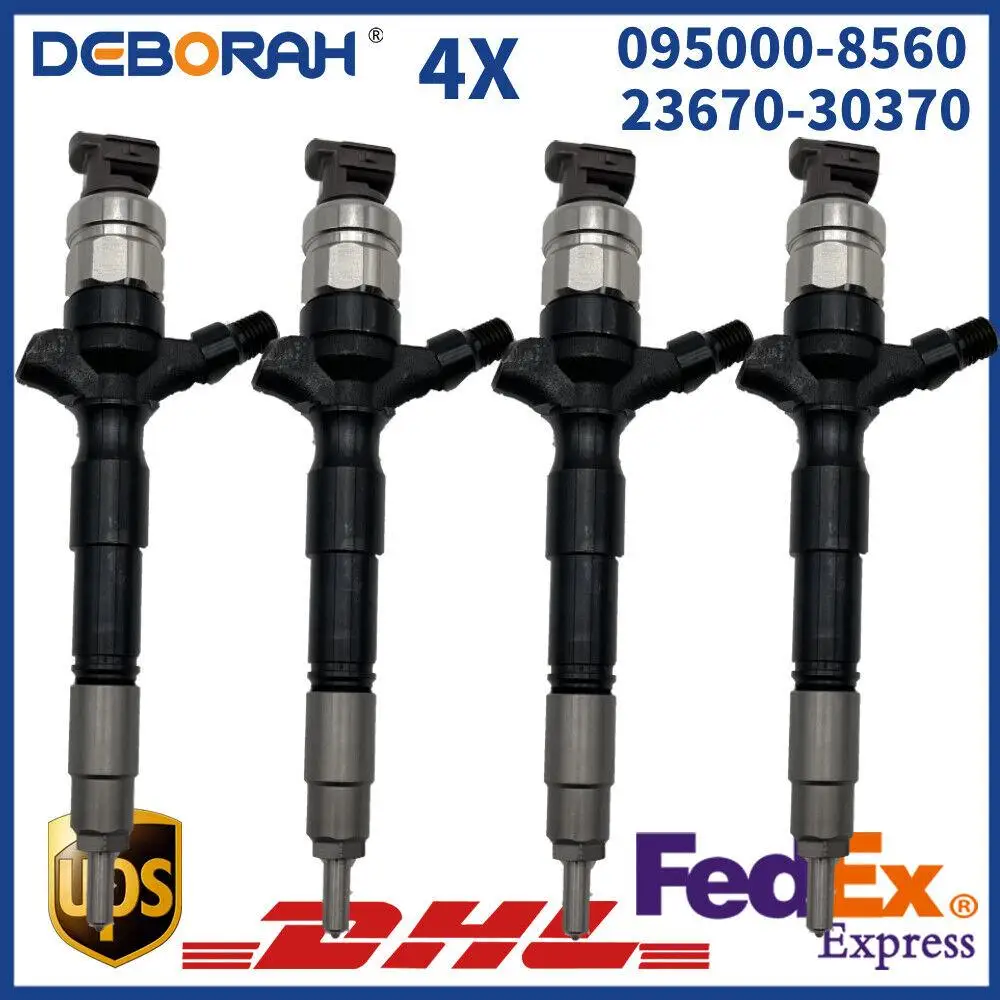 4PCS 23670-30370 Fuel Injector 095000-8560 for Toyota Hilux Vigo 1KD-FTV3.0L/ Toyota KUN26