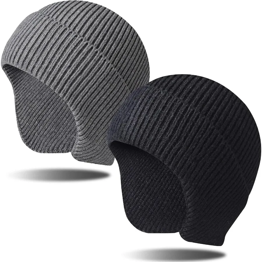 

Зимняя мужская и женская зимняя велосипедная шапка для бега с ушками, зимняя теплая вязаная шапка с черепом, ветрозащитная, морозостойкая