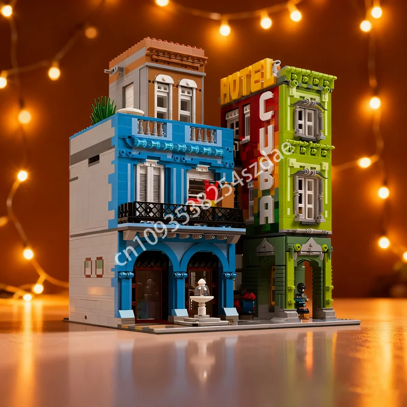 

3912 шт. MOC Куба отель модульная модель строительные блоки Рождественский подарок архитектура сборка DIY креативная игрушка образование день рождения