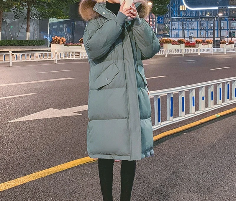 2025 New Loose Women's Winter Mid Length Thick Large Cotton Jacket Long Coat