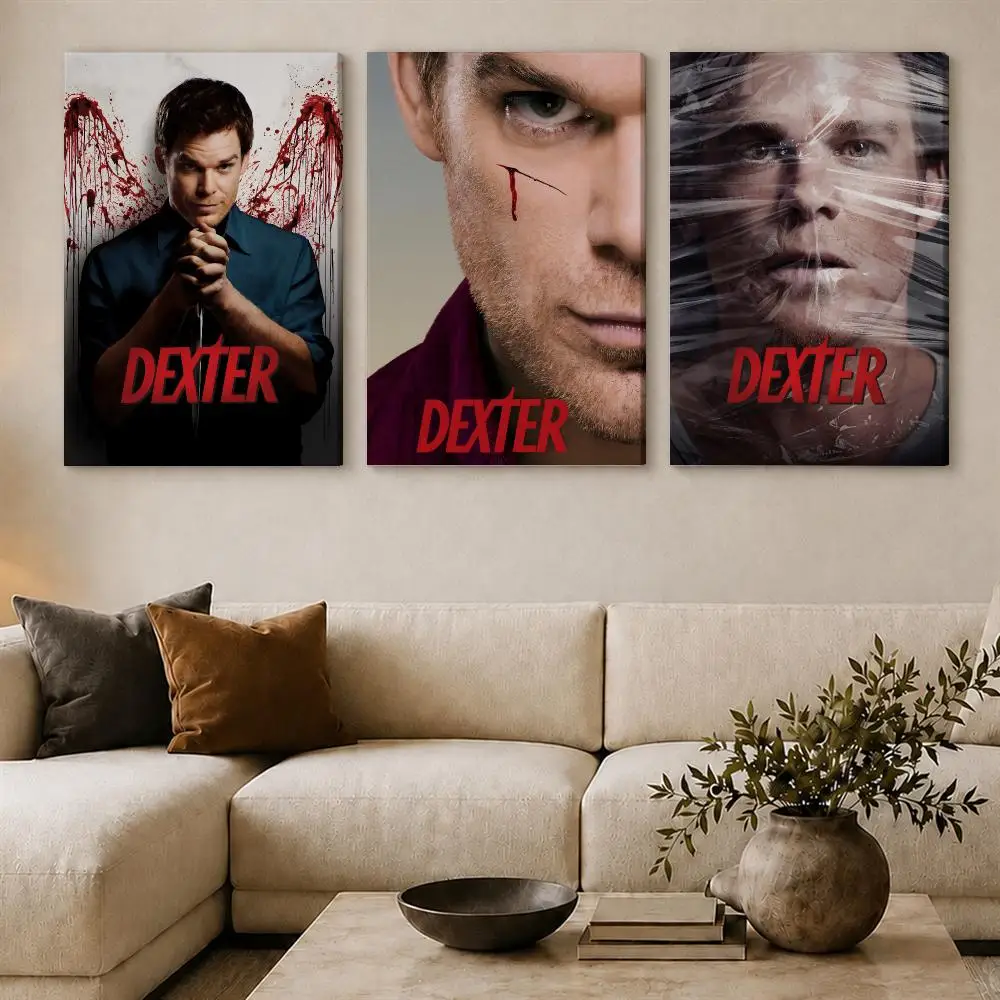 D-Dexter Morgan TV Horror Series Poster Framed Canvas Wall Art Gallery Wrapped Ready To Hang Living Room Bedroom Home Decor