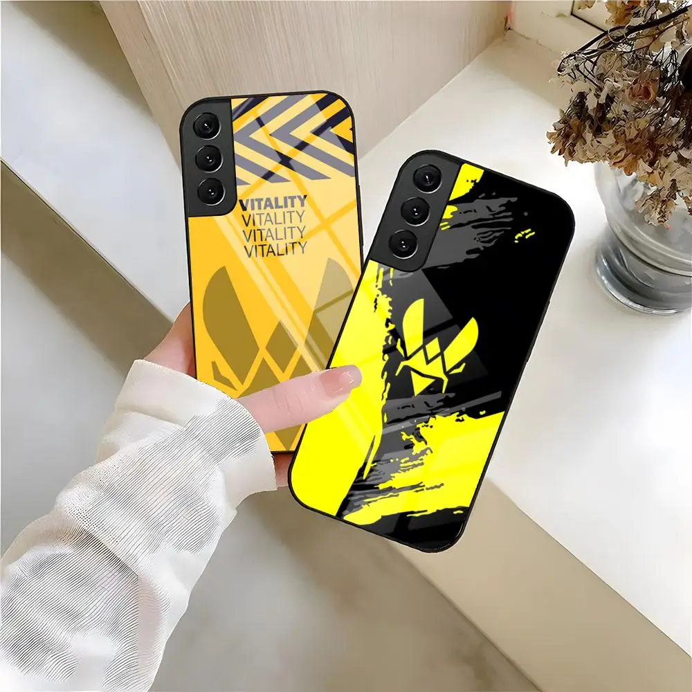 Team Vitality Champion LOGO Phone Case For Samsung S26 S25 S24 FE S23 S22 S21 Plus S20 Ultra Note20Ultra Black Glass Cover