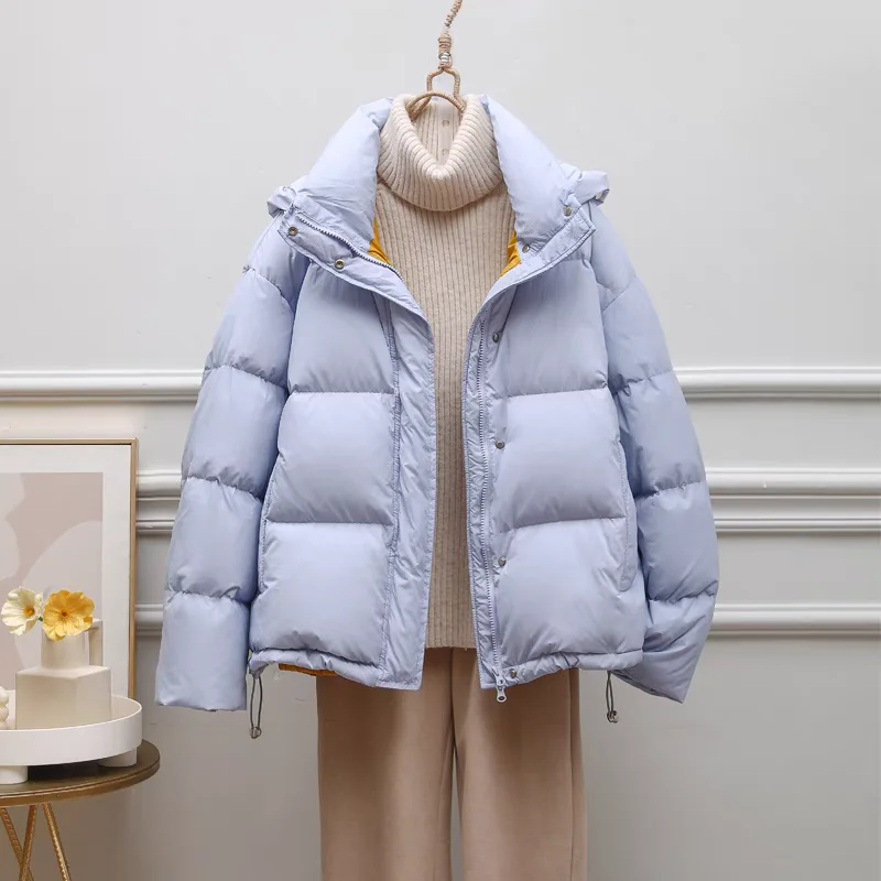 Thickened Down Jacket for Women, Loose Warm Coat, Street Style, Short Parka, Fashion, Autumn and Winter, 2024