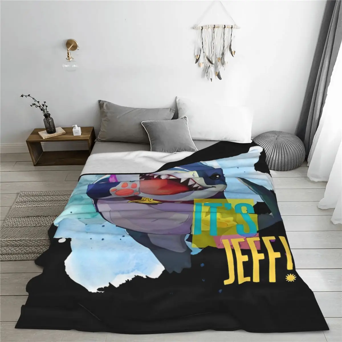 Marvel-Rivals Jeff The Land Shark Blankets Coral Fleece Plush Spring/Autumn Video Game Multi-function Ultra-Soft Throw Blankets