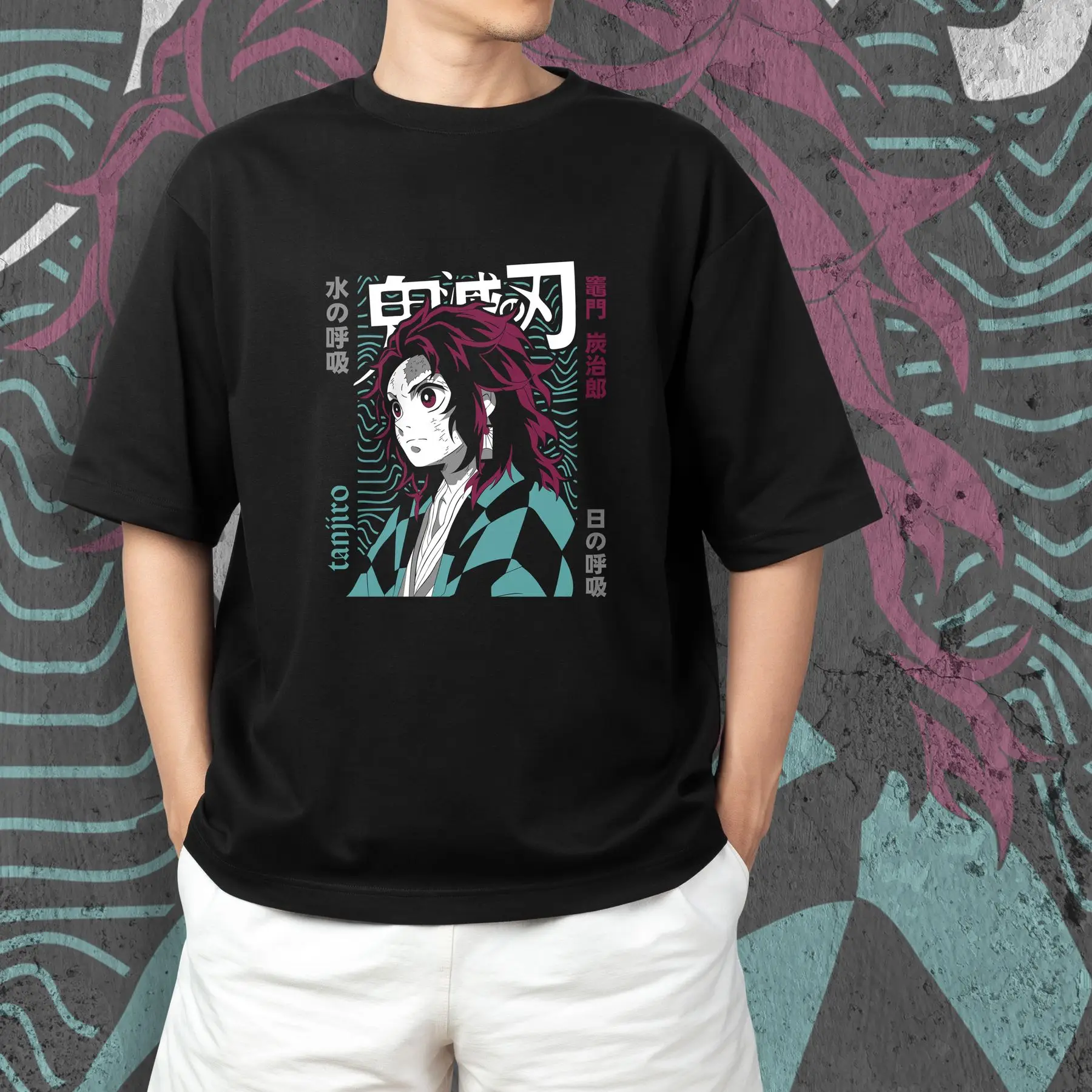 T-shirt with Demon Slashing Blade print - Tanjiro Kamado 4