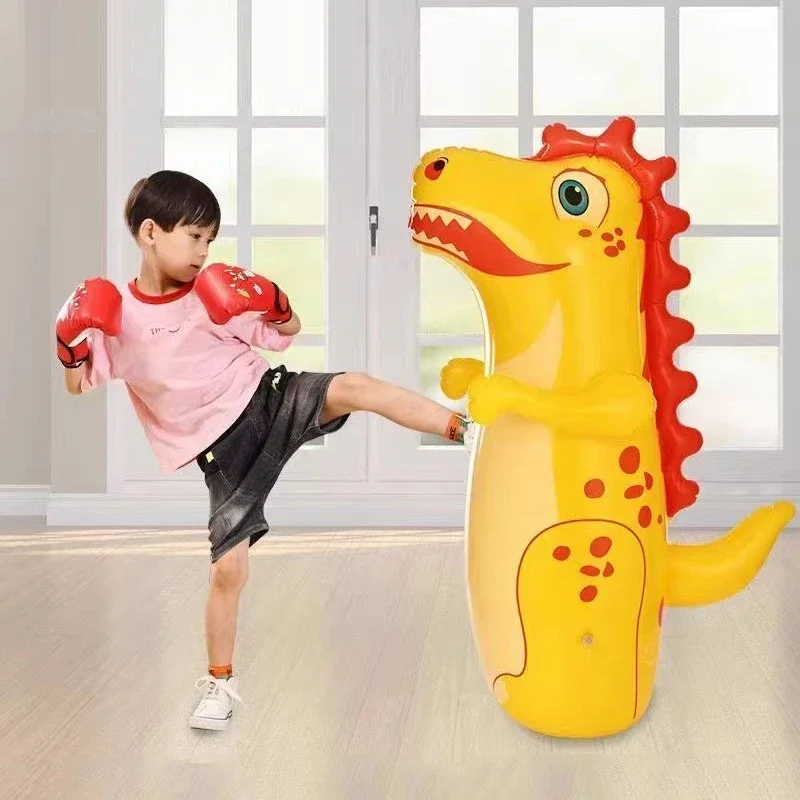 Bicchiere da boxe gonfiabile con dinosauro, sacco da boxe, giochi per ragazzi, giocattoli sportivi, regalo di compleanno di Natale per ragazzi e ragazze, giocattoli genitore-figlio