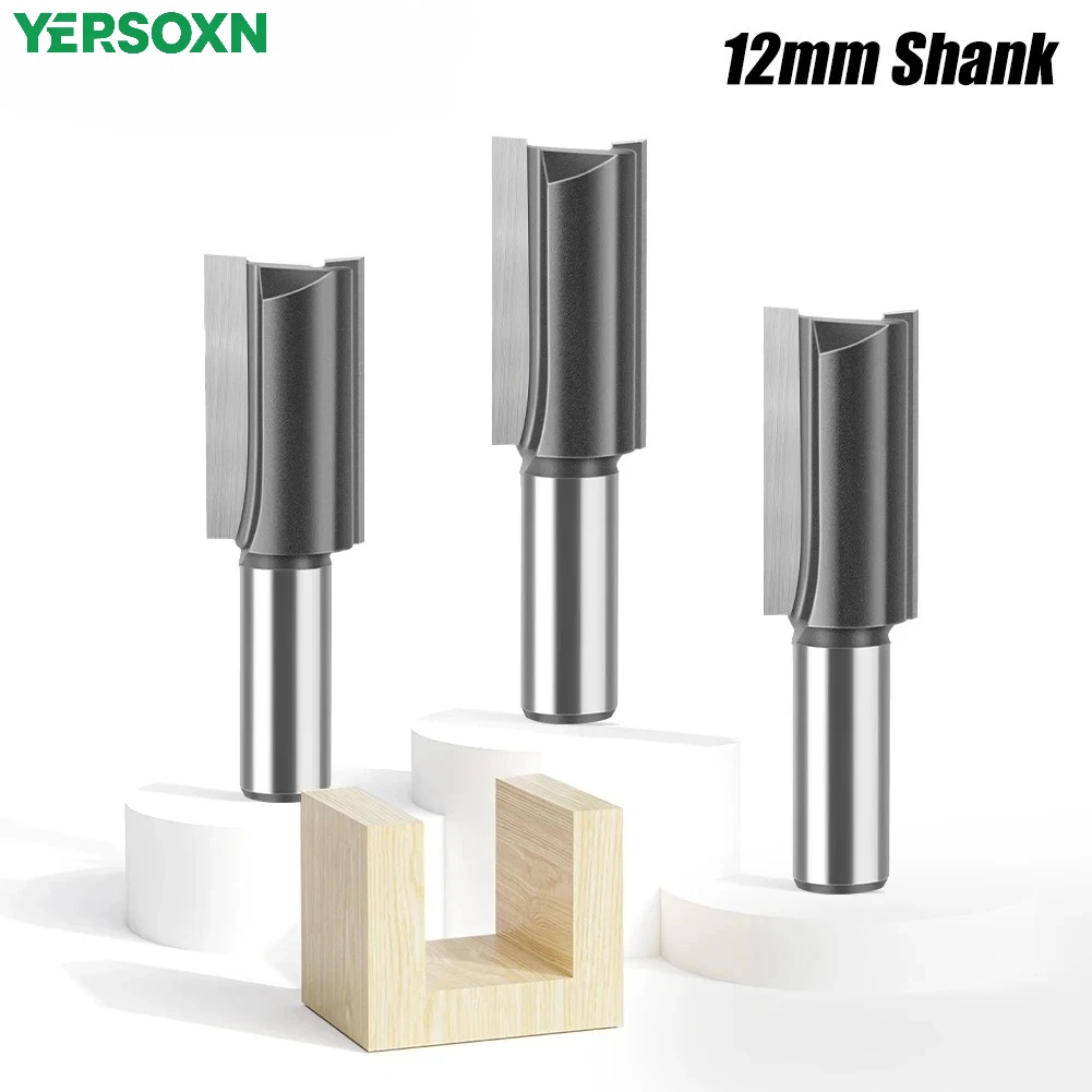 1 Stück 12mm Schaft 11-Fräser-Bit 22mm Durchmesser Verlängerte Gerade Klinge 40mm Länge Gerader Schlitzfräser Holzbearbeitungs-Fräser