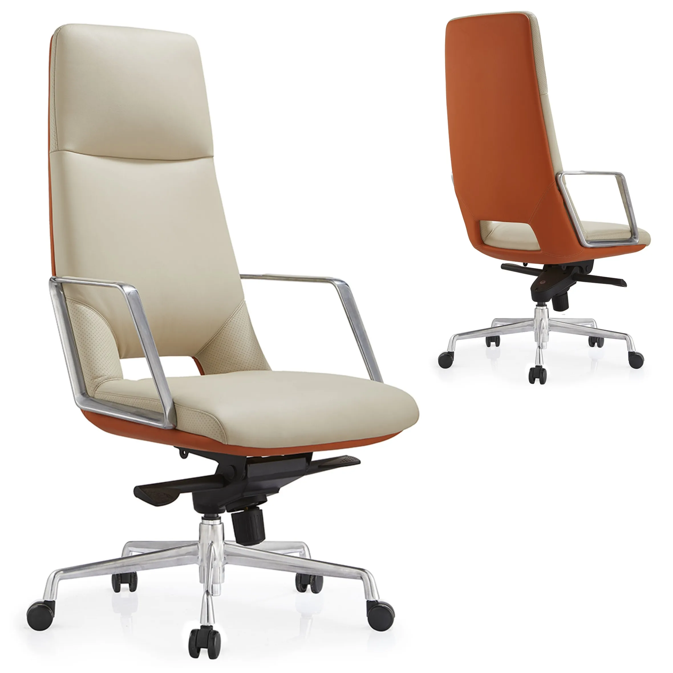Ergonomic Swivel Office Leather Chair For Comfortable Sitting With Lumbar Support Humanized Design For School