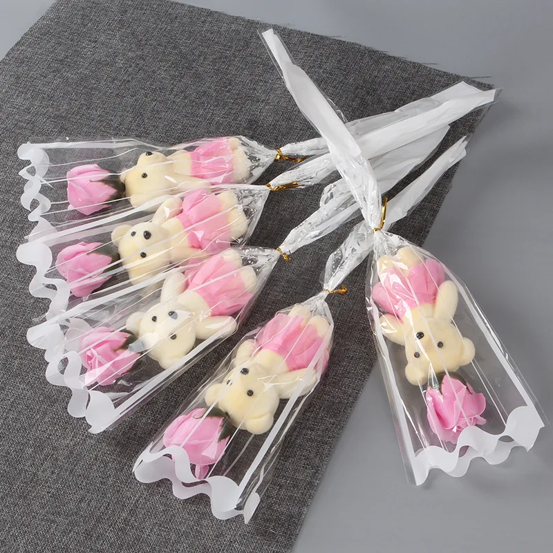 1/3/5 Stück Rosenbär Künstliche Blumensträuße für Valentinstag DIY Geschenk Ornament Hochzeitsdekoration Partyzubehör Heimdekoration – Detail 10
