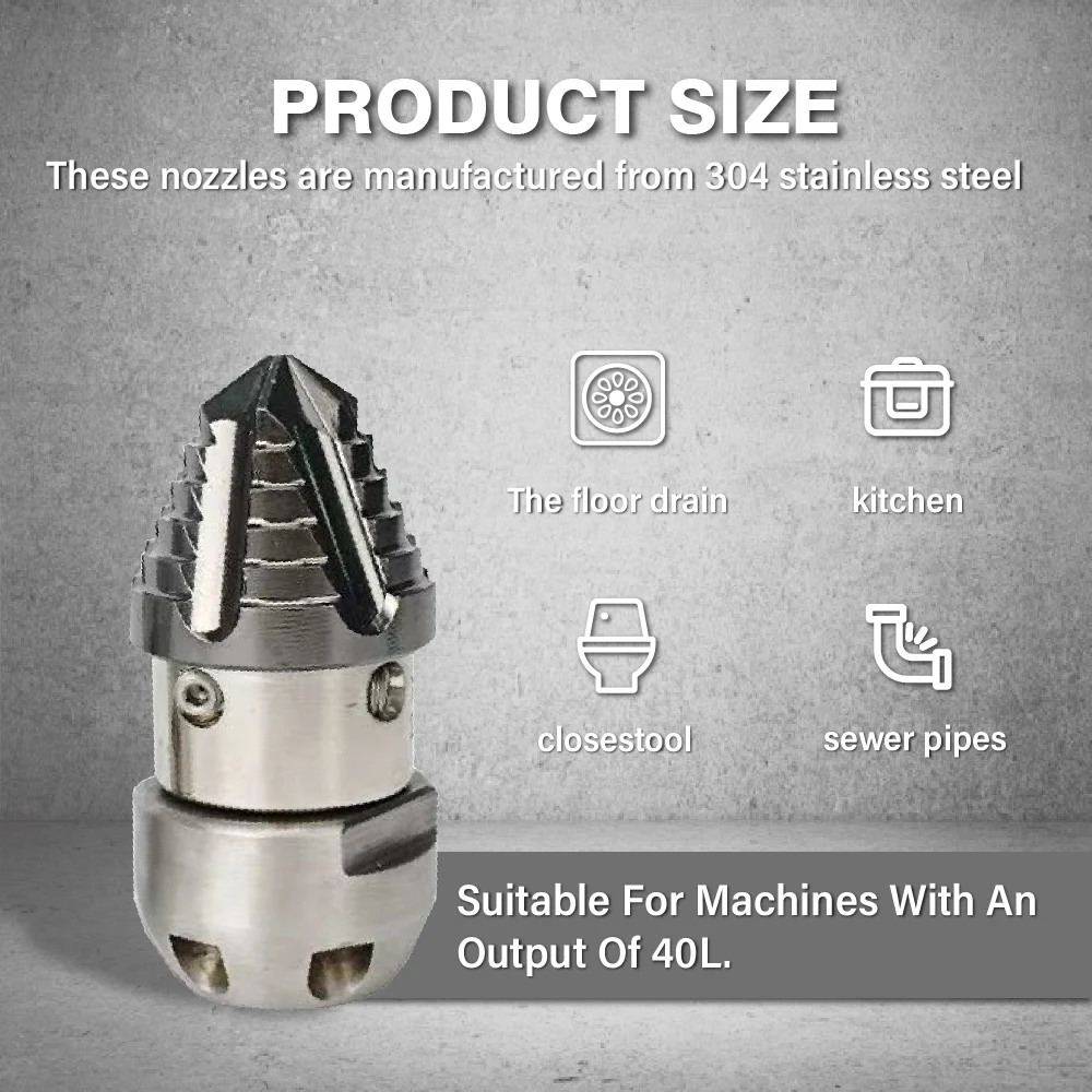 Ultra High Pressure Stainless Steel Sewer Draining Cleaning Water Jet Nozzle