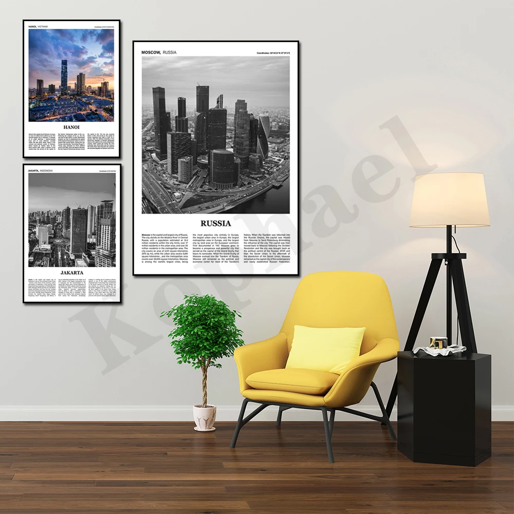 Hanoi Vietnam Jakarta Kaohsiung Taiwan Kuala Lumpur Macau China Manila Moscow Cityscape Travel Wall Art Poster