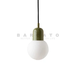Modern Glass Ball Led Pendant Lamp Colorful Iron Art Loft Fixture G9 Kitchen Bar Dining Room Kids Beside Hotel Home Indoor Decor