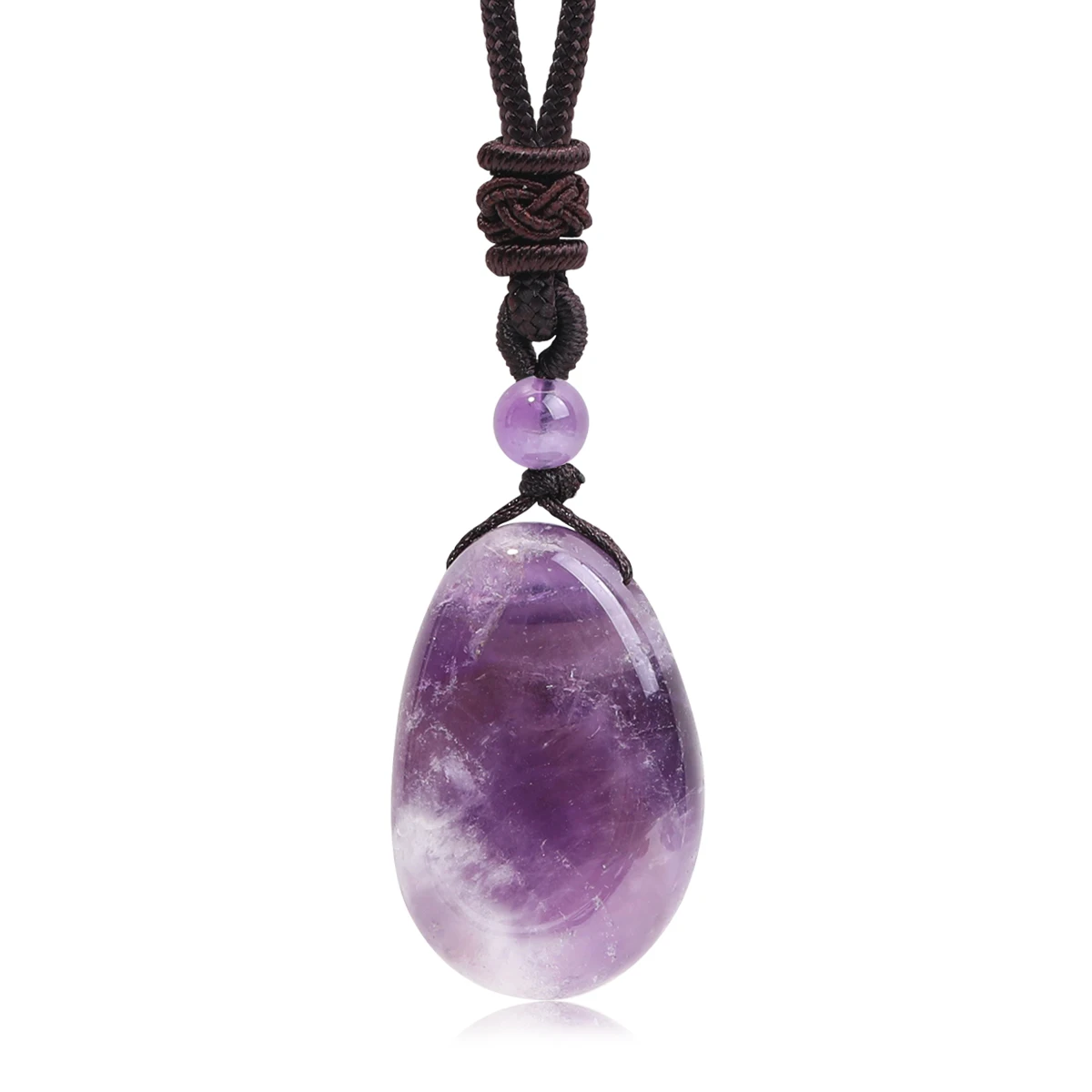 Natürliche Edelstein-Halskettenanhänger aus Amethyst, Rosenquarz und Klarquarz für Männer und Frauen, Gesundheits- und Wohlstands-Schmuck – Detail 14