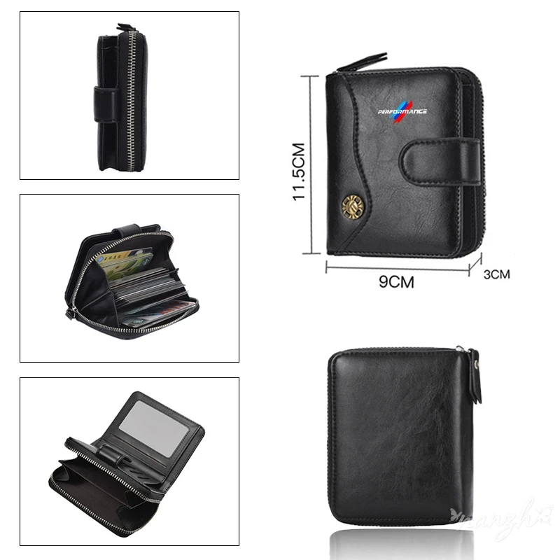 Vintage Tower Buckle Wallet Wallet Bank Card Coin Purse For BMW Performance M5 F25 F26 F15 F16 E90 E91 E92 E60 E84 F13 Key Bag view 6