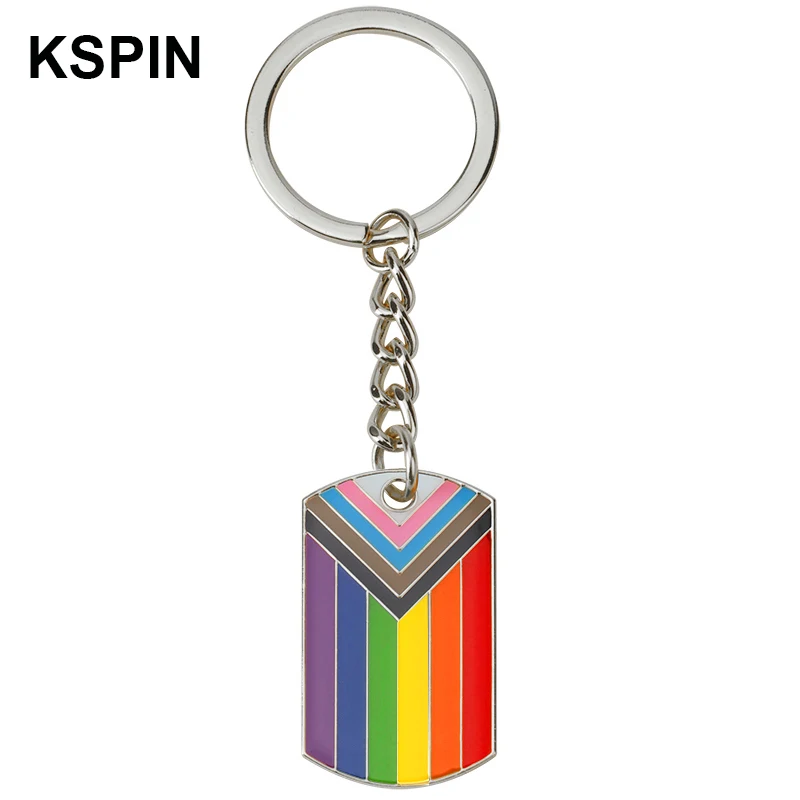 Progress Transgender Rainbow Pansexual pride Genderqueer pride Asexual Metal Key Ring Key Chain For Women Jewelry