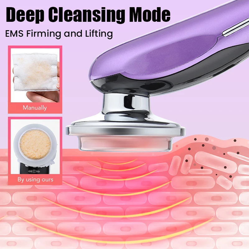 Appareil de Lifting du visage 7 en 1, microcourant EMS, compresse chaude et froide, rajeunissement de la peau, masseur raffermissant du visage et du cou, dispositif de soins de beauté