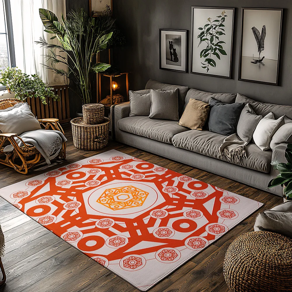 

Stylish Area Rug Non-Slip Indoor Outdoor Carpet Modern Abstract Design Home Decor Living Room Floor Mat Washable Entrance Doorma