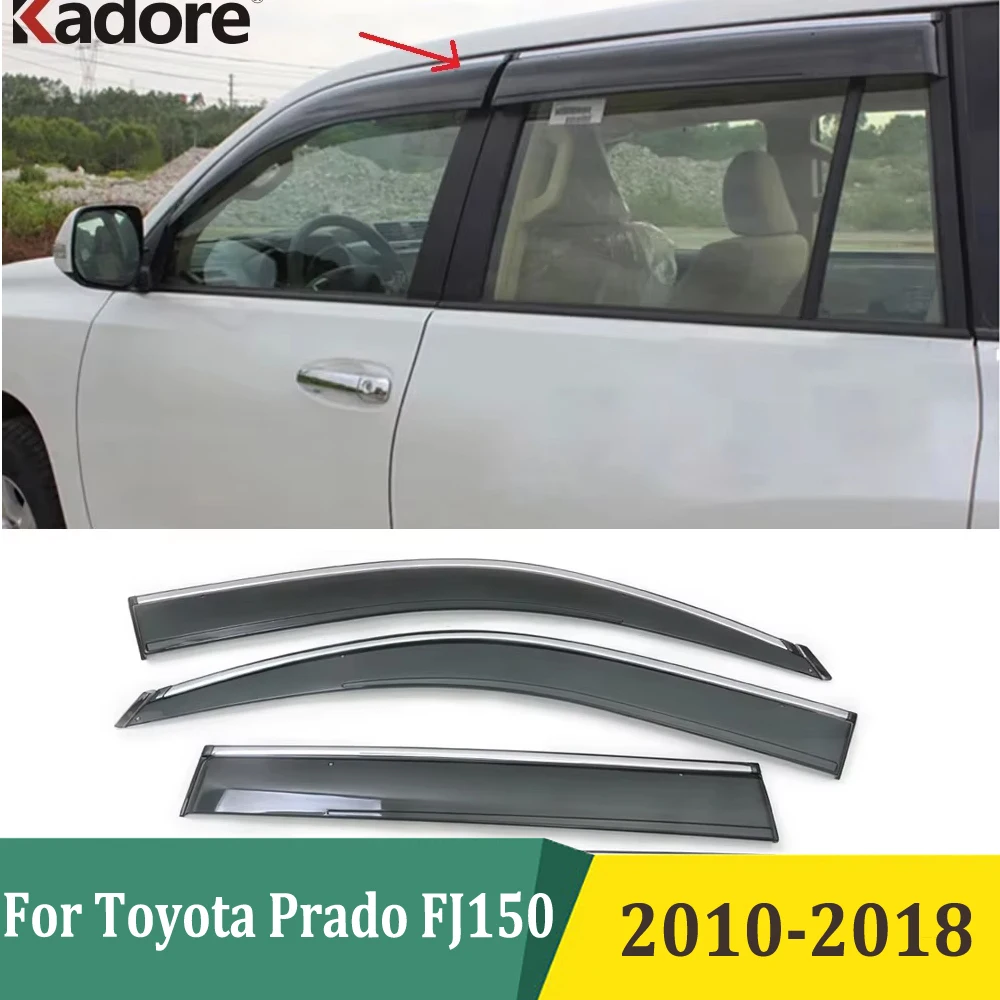 

Внешние аксессуары для автомобиля для Toyota Prado FJ150 FJ 150 2010-2018, оконный козырек от дождя и солнца, пластиковый навес, навес, крышка
